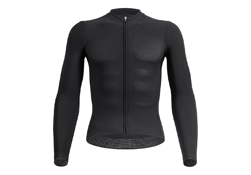 RT0038 Men&rsquo;s Pro Cycling Long Sleeve Jersey-Black/Dark Grey