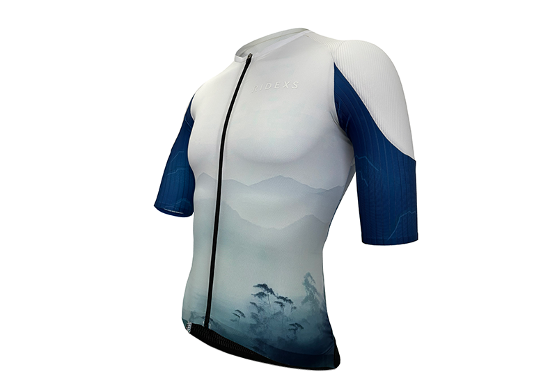 RT0043 Men&rsquo;s Pro Neo Cycling Jersey-White/Blue